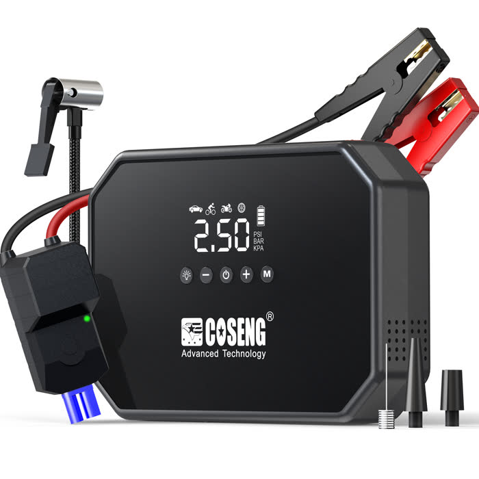COSENG jump starter with built-in air pump